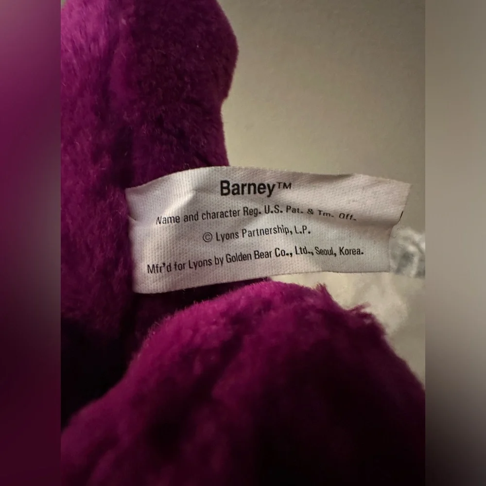Vintage Barney Plush -  Lyons Tags - 8 & 9 inches